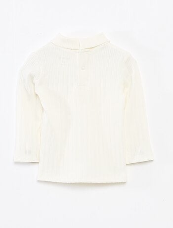 Maglia intima a costine con fiori fantasia in cotone