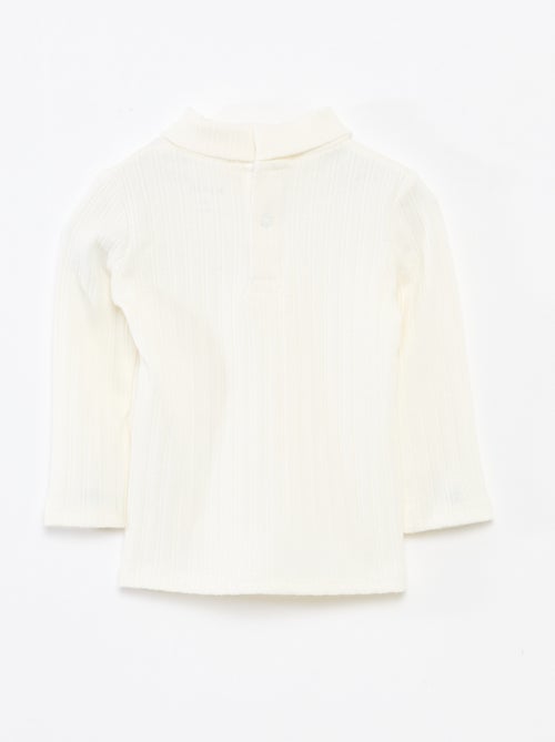 Maglietta intima a costine con fiori fantasia in cotone - Kiabi