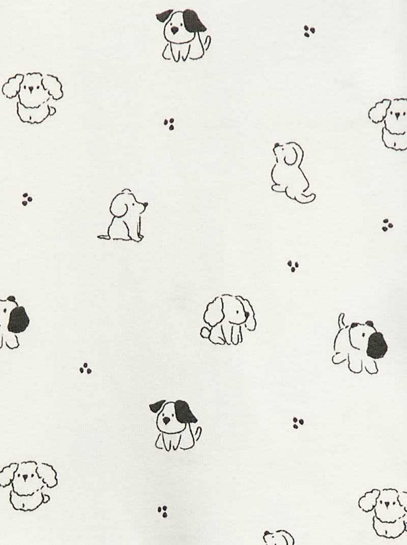 Maglietta intima con collo alto e motivo Bianco - Kiabi