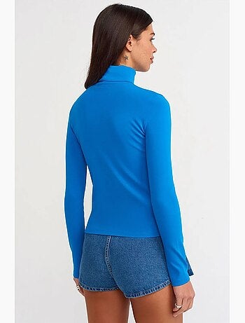 Maglietta jersey collo alto manica lunga dilvin