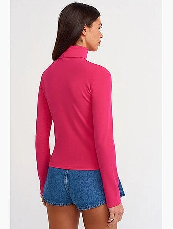 Maglietta jersey collo alto manica lunga dilvin