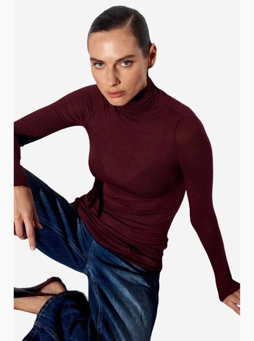 Maglietta jersey collo alto manica lunga dilvin - Kiabi