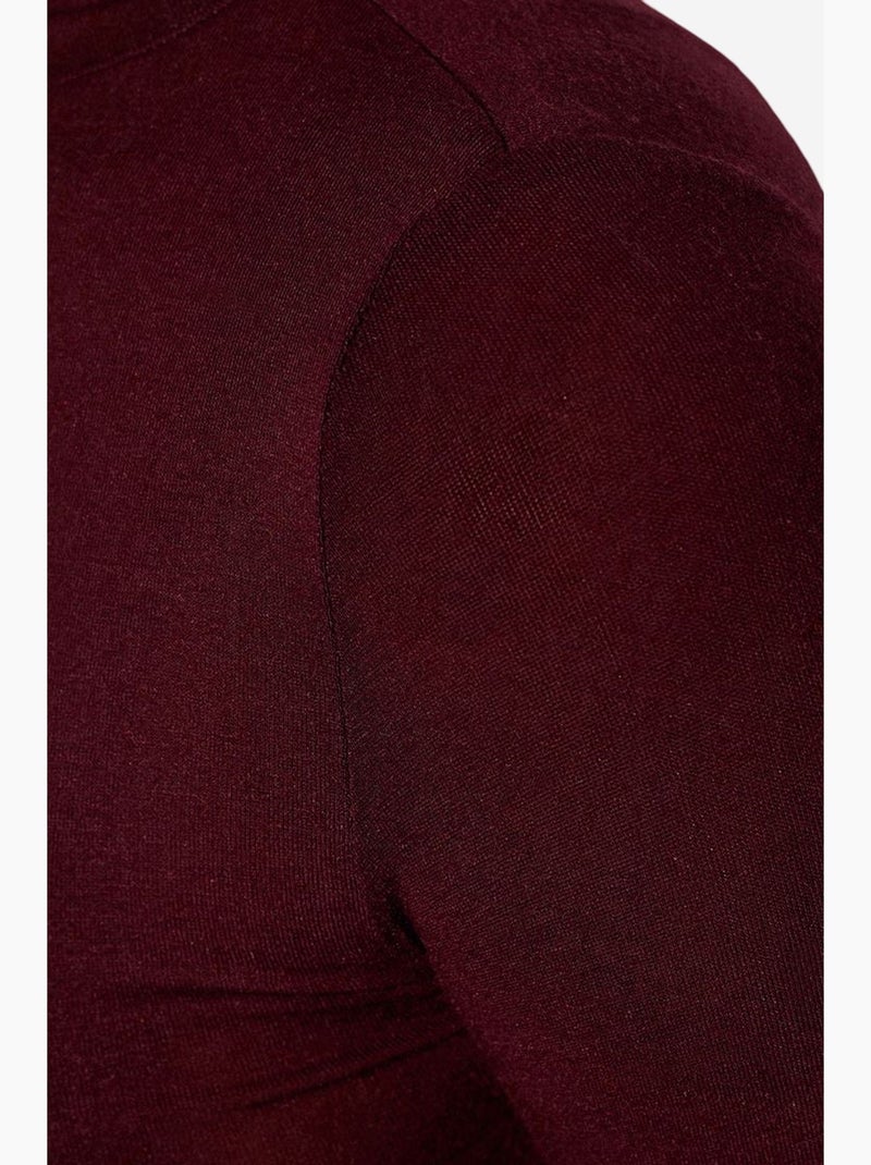 Maglietta jersey collo alto manica lunga dilvin Rosso bordeaux - Kiabi