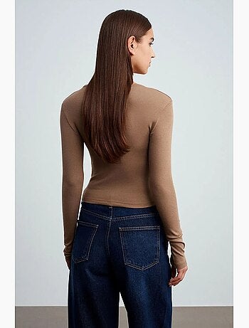 Blusa in jersey a maniche lunghe slim fit dilvin