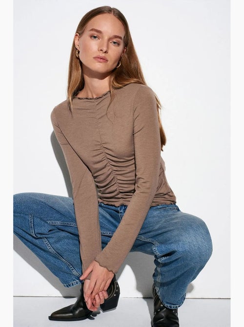 Maglietta jersey maniche lunghe aderente dilvin - Kiabi Maglietta jersey maniche lunghe aderente dilvin - Kiabi