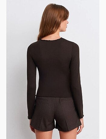 Maglietta jersey maniche lunghe aderente dilvin
