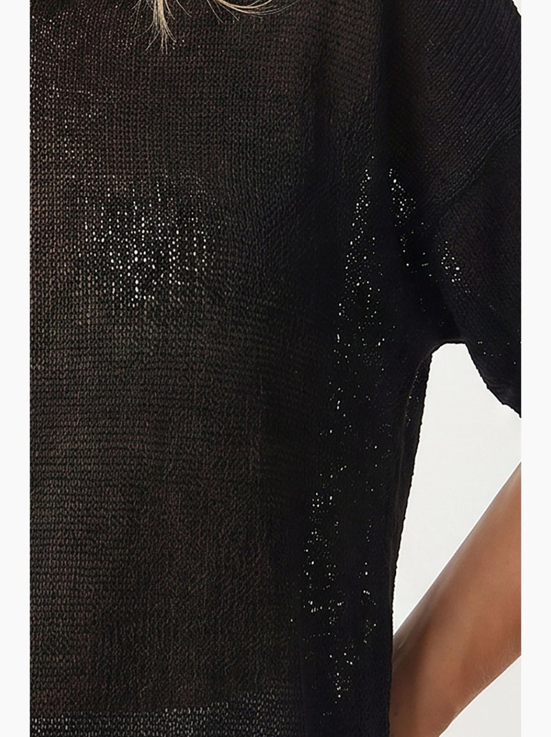 Maglietta maglia fine manica lunga istanbul Nero - Kiabi