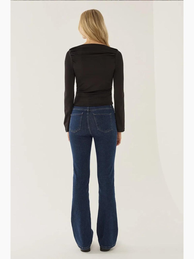 Maglietta manica lunga con drappeggio hiccup Nero - Kiabi