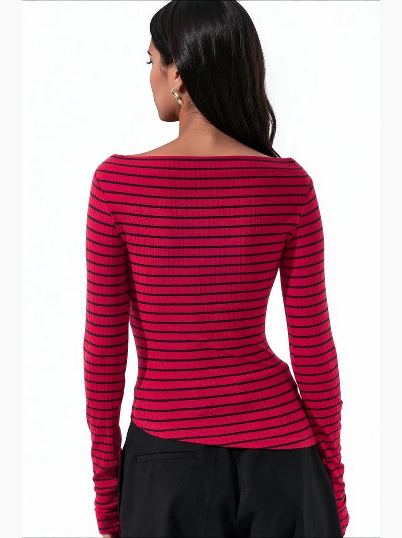 Maglietta manica lunga cotone elastan busem Rosso - Kiabi