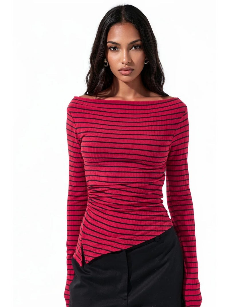 Maglietta manica lunga cotone elastan busem Rosso - Kiabi