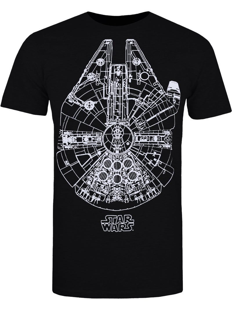 Maglietta millennium falcon uomo - star wars Nero - Kiabi