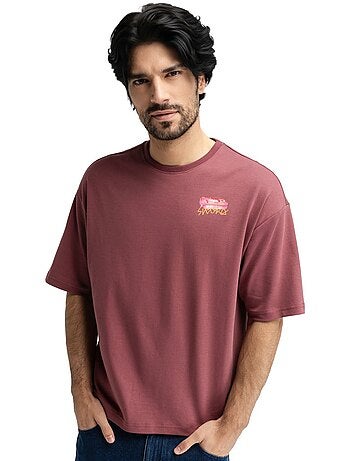 Maglietta oversize a maniche corte da uomo uomo grama burgundy
