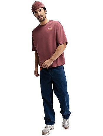 Maglietta oversize a maniche corte da uomo uomo grama burgundy