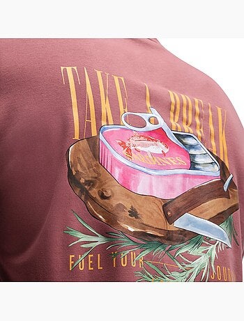 Maglietta oversize a maniche corte da uomo uomo grama burgundy