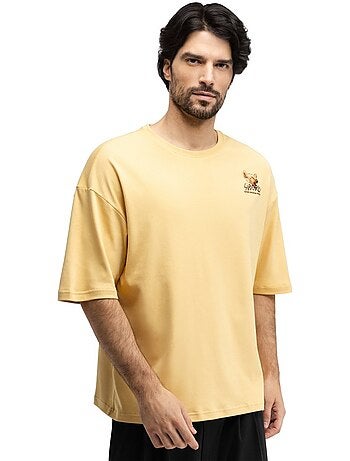 Maglietta oversize a maniche corte da uomo uomo grama mustard