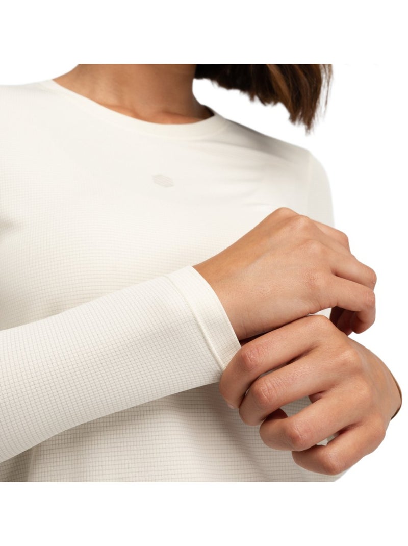 Maglietta per l’escursionismo a maniche lunghe da donna escursionismo donna wa Beige - Kiabi
