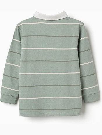 Maglietta polo in cotone a manica lunga con righe brothers & sisters
