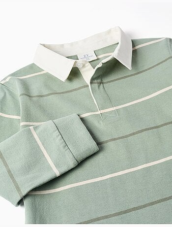 Maglietta polo in cotone a manica lunga con righe brothers & sisters
