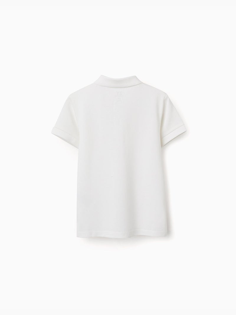 Maglietta polo in piqué di cotone a manica corta Bianco - Kiabi