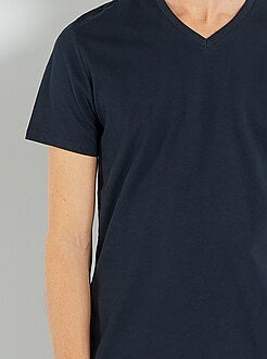 Maglietta regular cotone collo a V - Kiabi