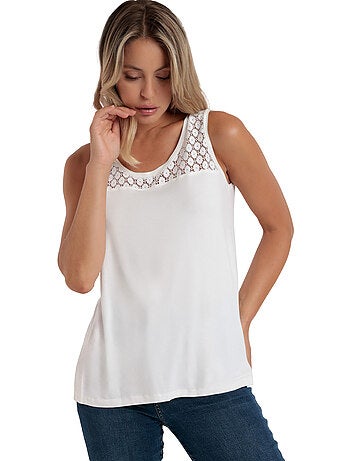 Maglietta senza maniche in pizzo da donna ADMAS