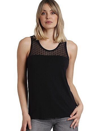Maglietta senza maniche in pizzo da donna ADMAS