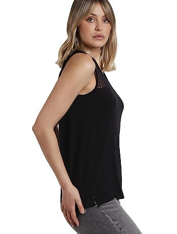 Maglietta senza maniche in pizzo da donna ADMAS