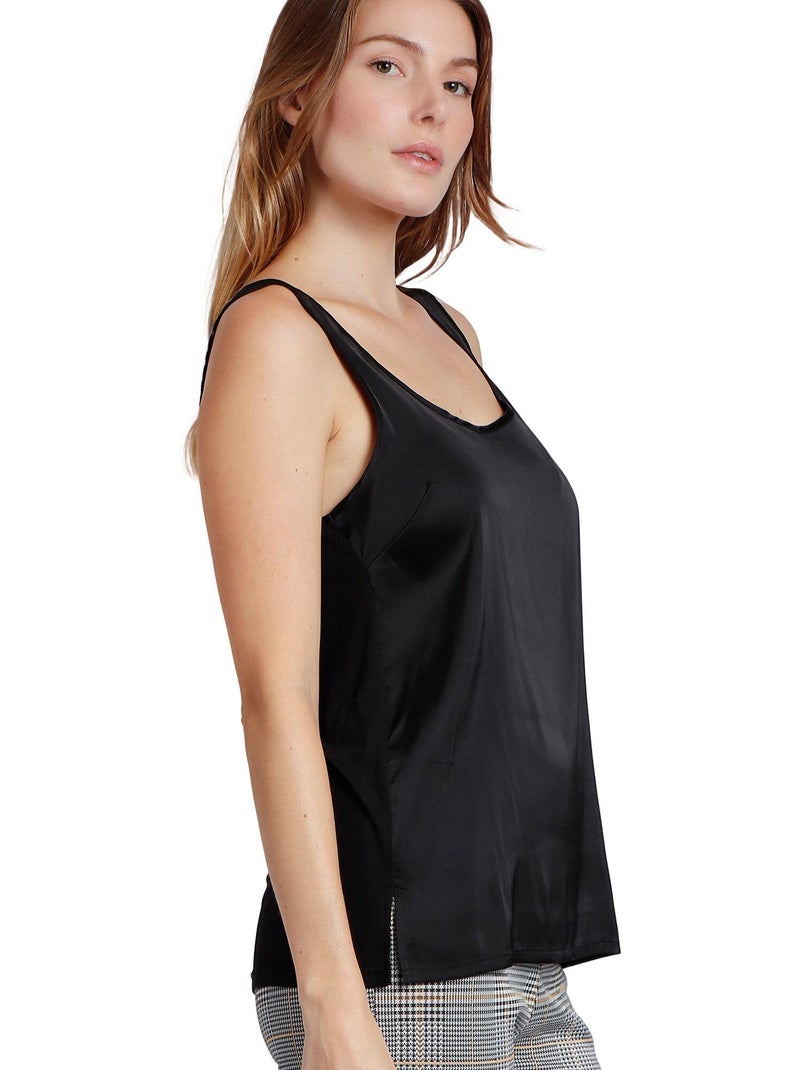 Maglietta senza maniche in raso da donna ADMAS Nero - Kiabi