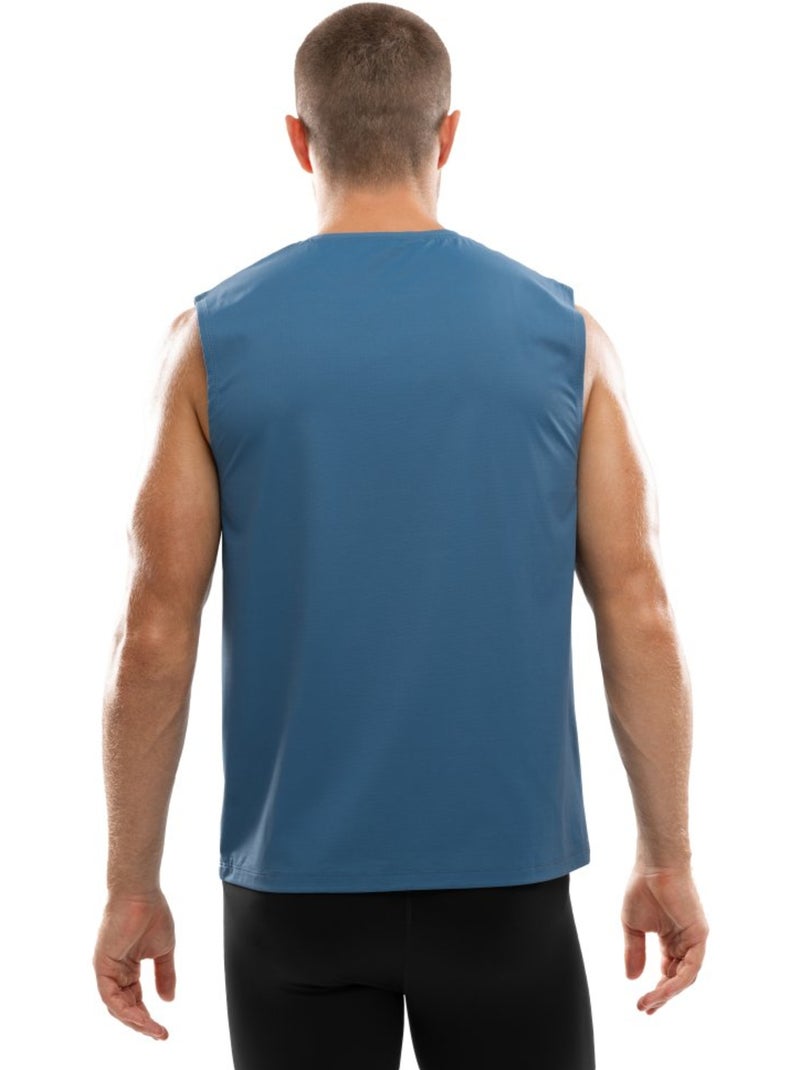 Maglietta smanicata da corsa da uomo fitness uomo paine Blu - Kiabi