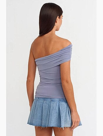 Maglietta spalle scoperte jersey manica lunga dilvin