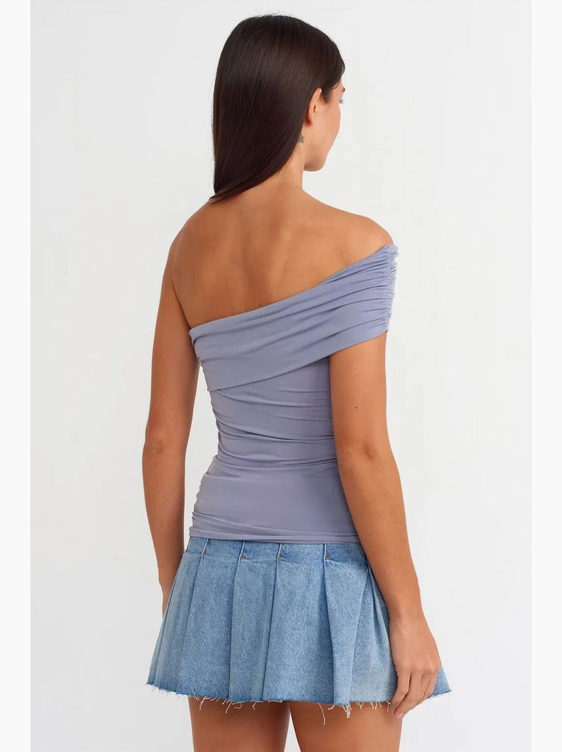 Maglietta spalle scoperte jersey manica lunga dilvin Lavanda - Kiabi