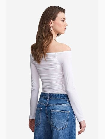 Maglietta spalle scoperte maglia manica lunga dilvin