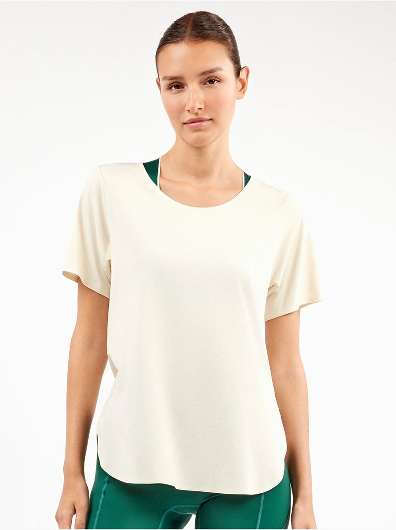Maglietta sportiva a manica corta Beige - Kiabi