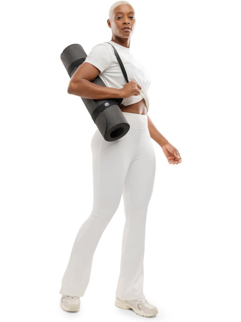 Maglietta sportiva annodata in vita da donna fitness donna space Bianco - Kiabi