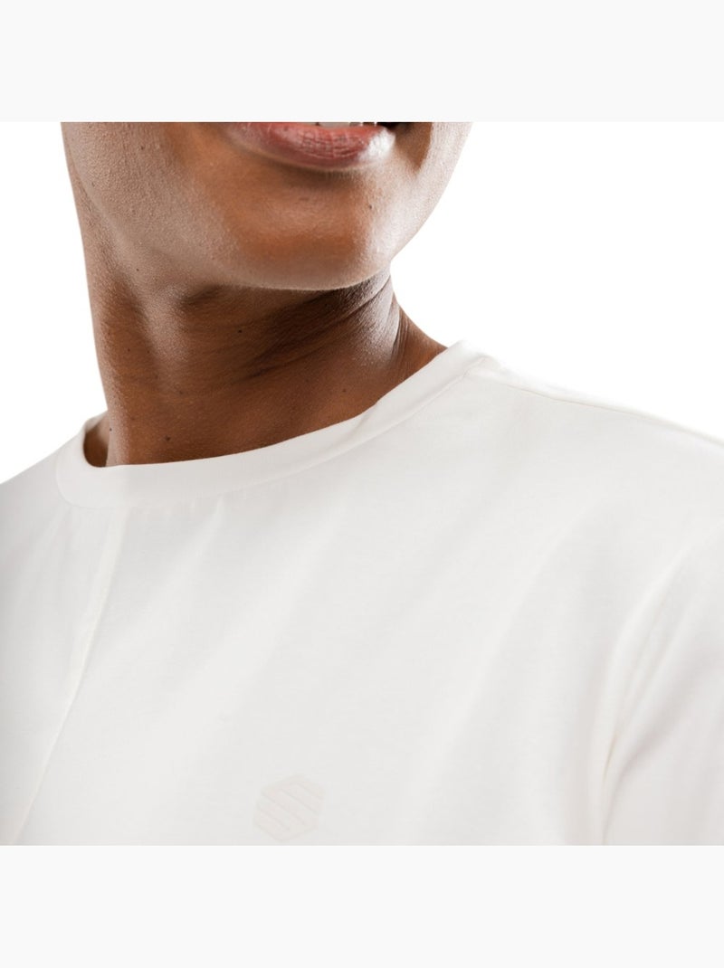 Maglietta sportiva annodata in vita da donna fitness donna space Bianco - Kiabi