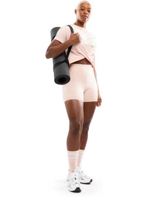Maglietta sportiva annodata in vita da donna fitness donna space - Kiabi Maglietta sportiva annodata in vita da donna fitness donna space - Kiabi
