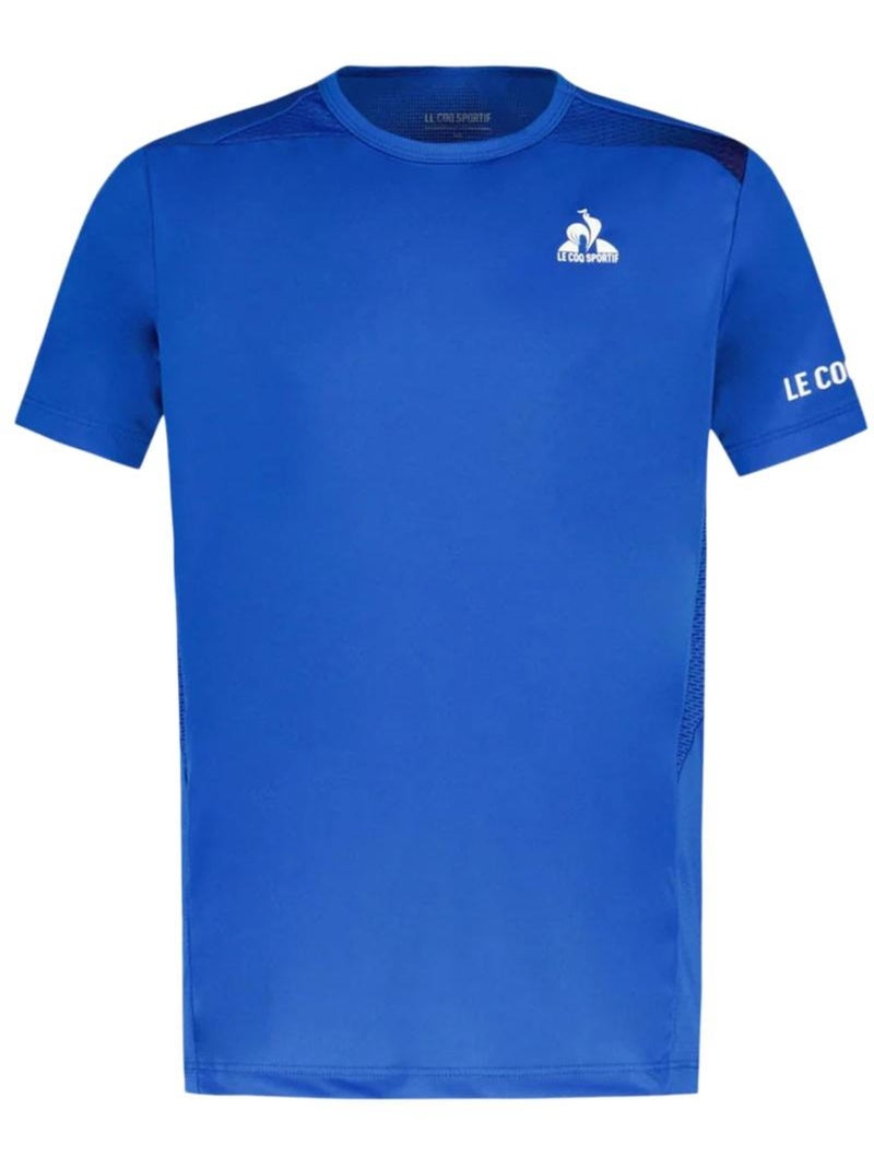 Maglietta Sportiva da Tennis per Bambino Le Coq Sportif Blu - Kiabi