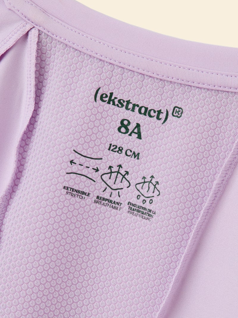 Maglietta sportiva fluida a maniche corte (Ekstract) Viola - Kiabi