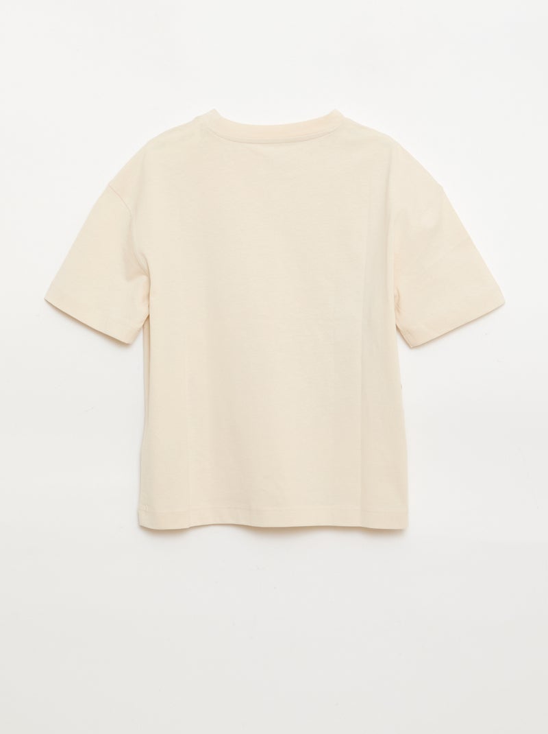 Maglietta stampata a maniche corte Beige - Kiabi