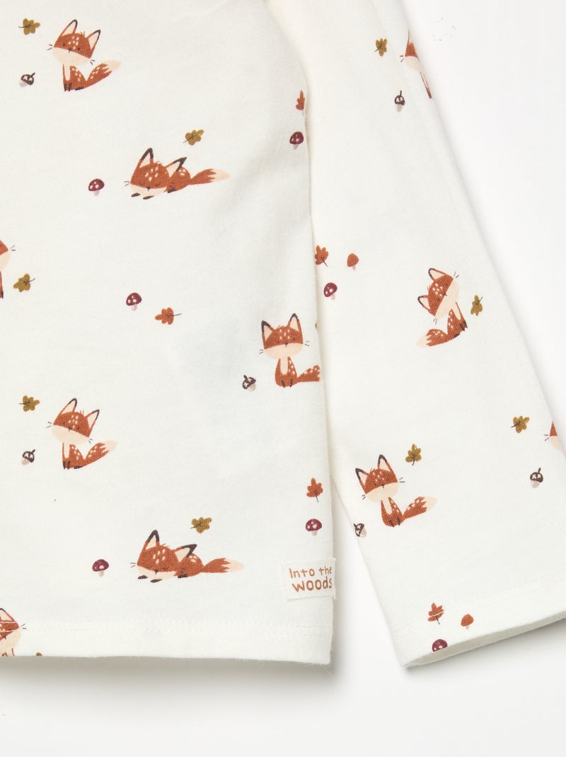 Maglietta stampata a maniche lunghe Beige - Kiabi