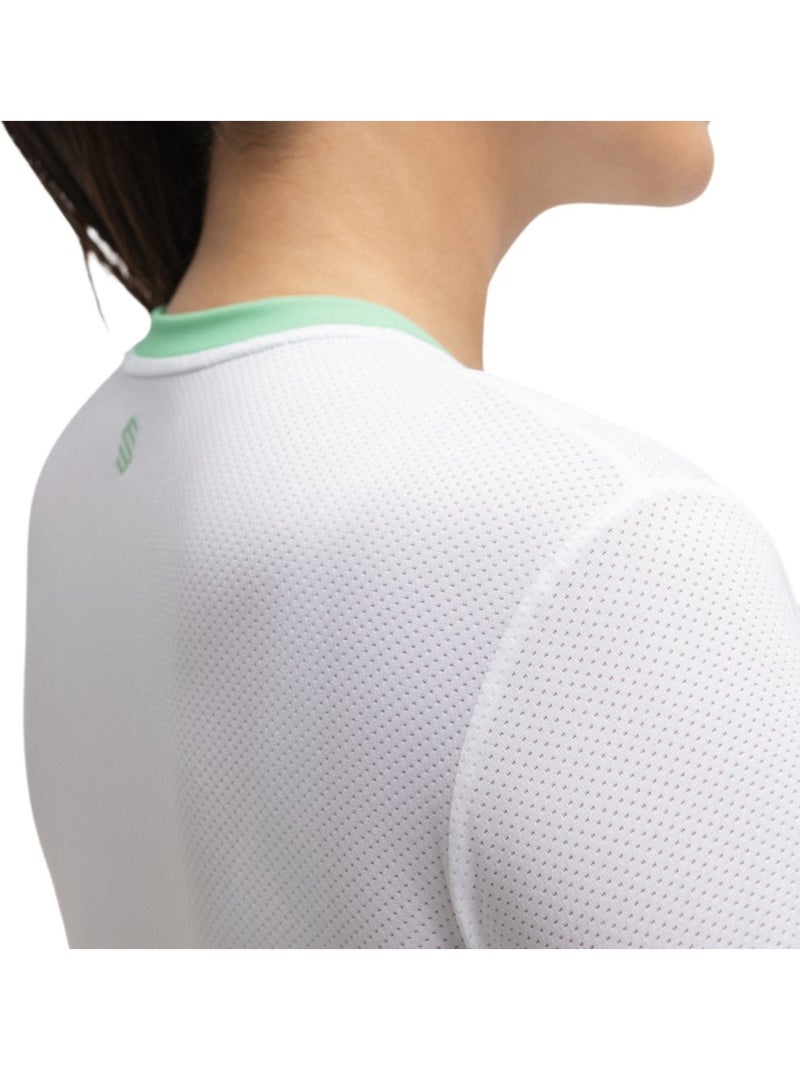 Maglietta tecnica a maniche corte da padel donna padel donna pesaro Bianco - Kiabi