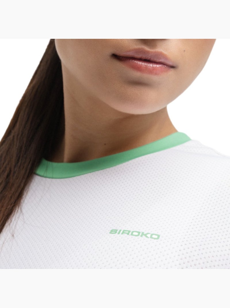 Maglietta tecnica a maniche corte da padel donna padel donna pesaro Bianco - Kiabi