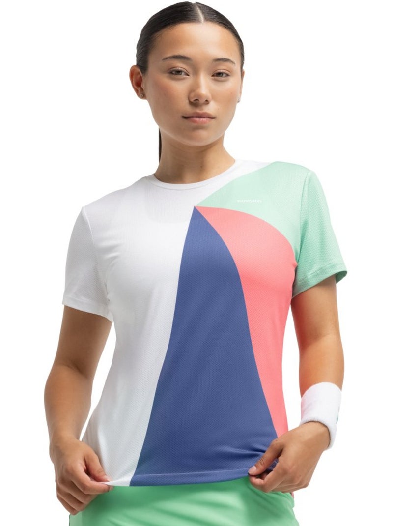 Maglietta tecnica a maniche corte da padel donna padel donna pesaro erit Multicolore - Kiabi