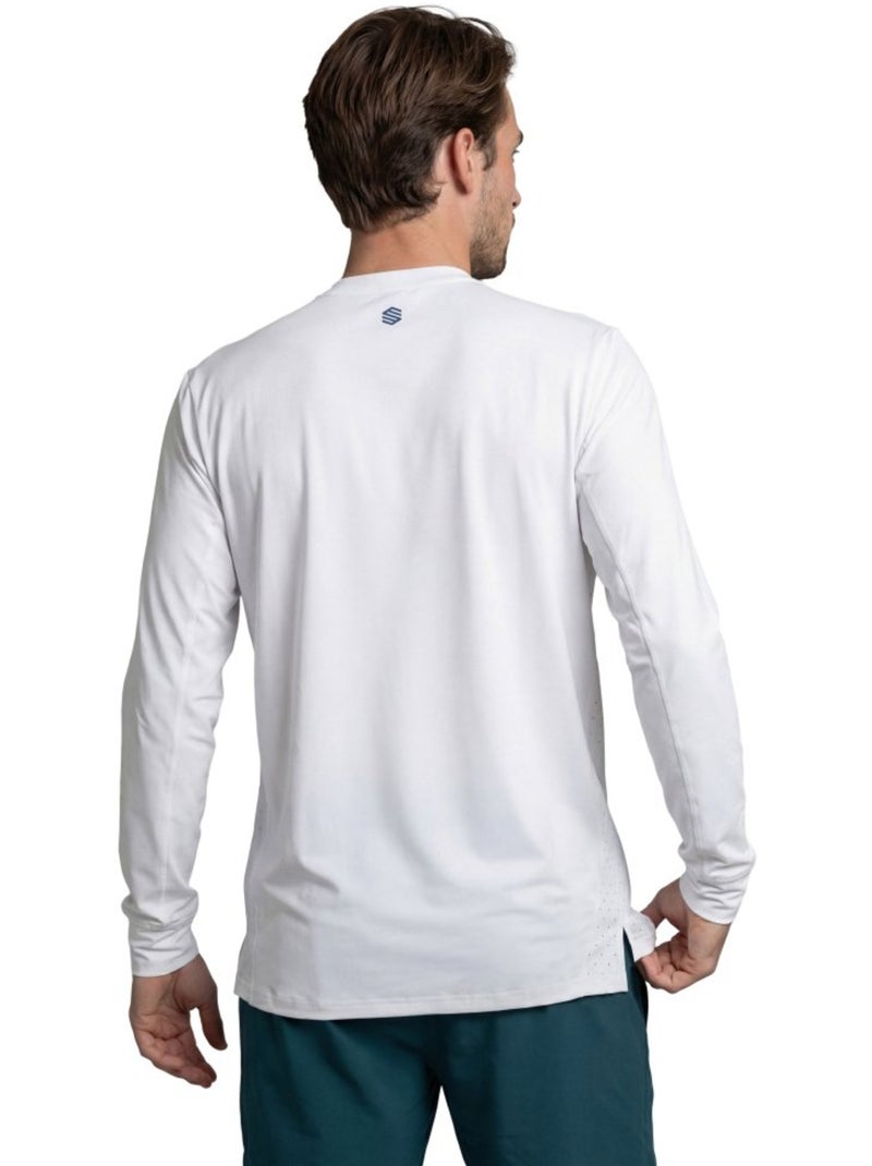 Maglietta tecnica tennis maniche lunghe uomo tennis uomo roma Bianco - Kiabi