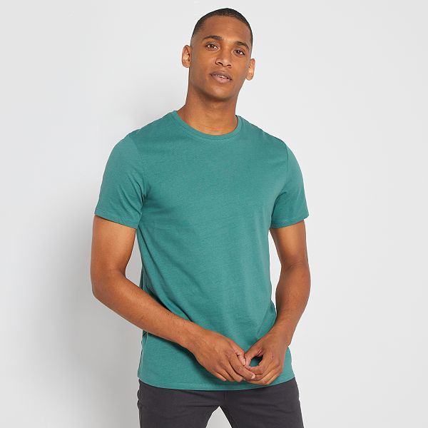 Maglietta tinta unita jersey Uomo - verde scuro - Kiabi - 3,00€