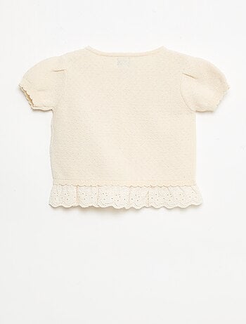 Maglioncino a maniche corte con fiocchi decorativi