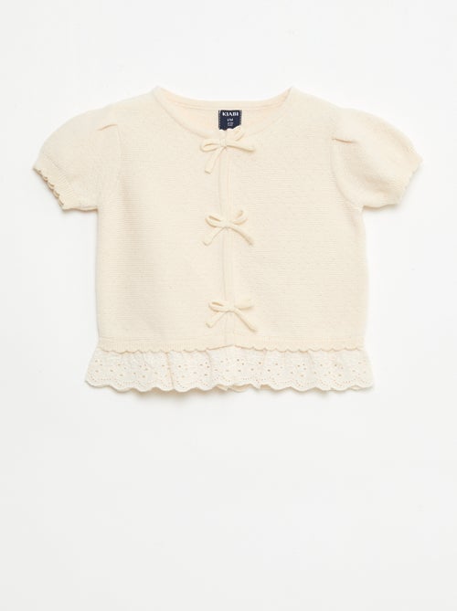 Maglioncino a maniche corte con fiocchi decorativi - Kiabi