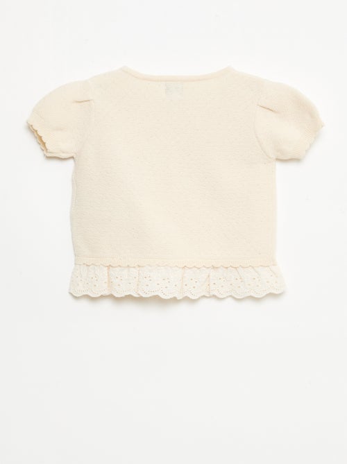 Maglioncino a maniche corte con fiocchi decorativi - Kiabi