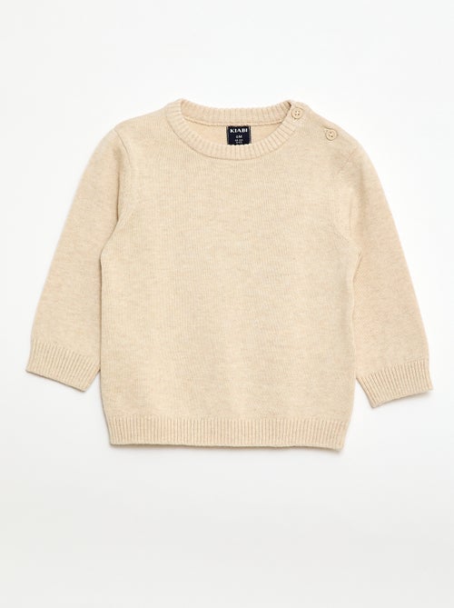 Maglioncino a trama fine con scollo abbottonato - Kiabi