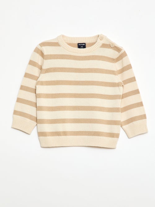 Maglioncino a trama fine con scollo abbottonato - Kiabi